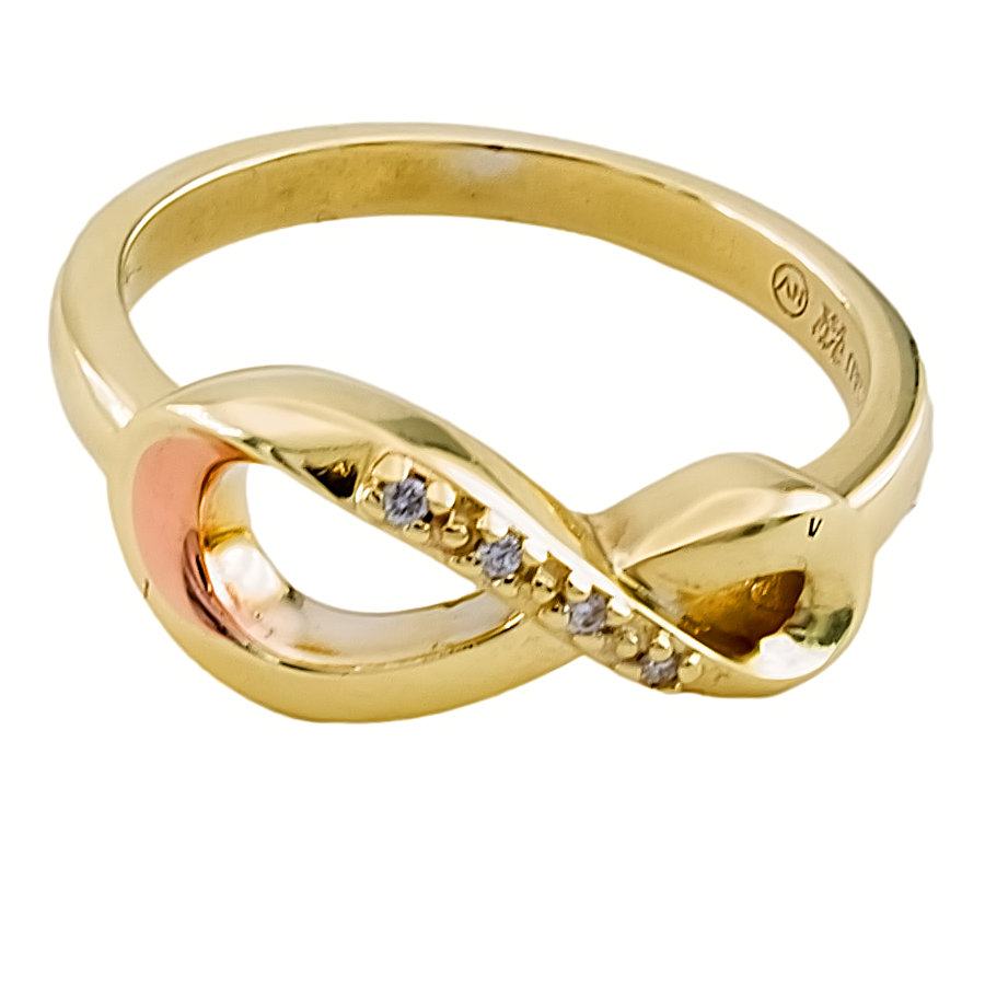 9ct 2 tone gold Diamond Ring size I